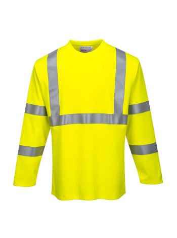 Modaflame Knit Hi-Vis FR Long Sleeve T-Shirt, L, R, Yellow