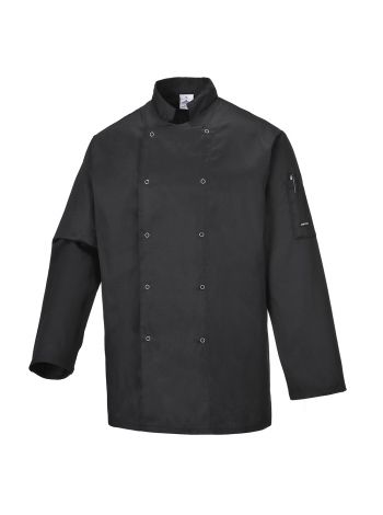 Chef's Suffolk Jacket L/S, L, R, Black