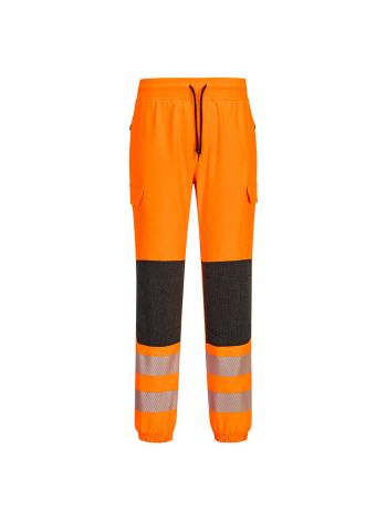 PW3 Hi-Vis Flexi Joggers, L, R, Orange/Black