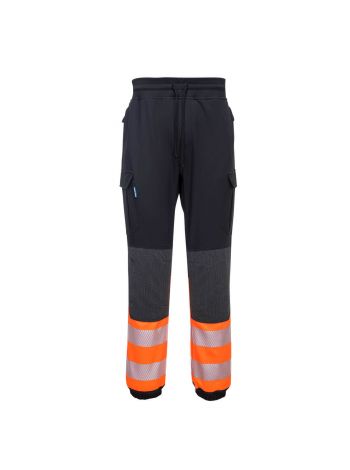 PW3 Hi-Vis Flexi Class 1 Joggers, L, R, Black/Orange