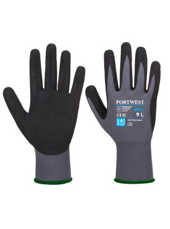 Grip 15 Nitrile Sandy Aqua Glove , L, R, Grey/Black