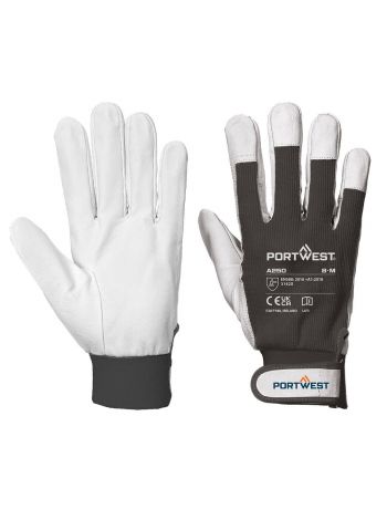 Leather 110 Grain Palm Mechanical Glove, XXL, R, Black