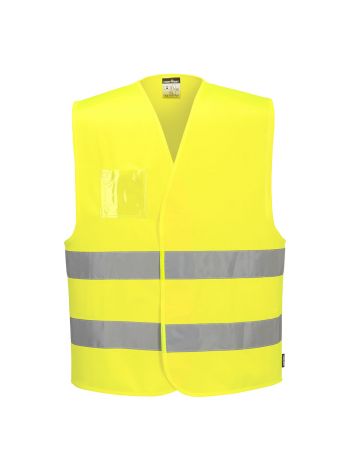 Hi-Vis Two Band Dual ID Holder Vest , L/XL, R, Yellow